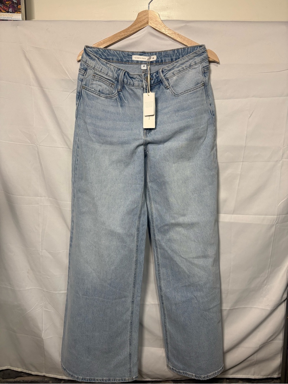 Altar'd State Washed Light Blue Wide-Leg Jeans
